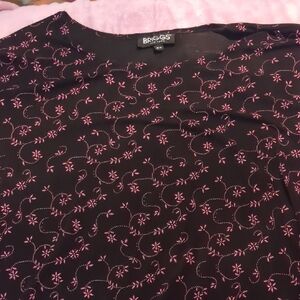 Briggs New York Black and Pink Blouse